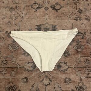 L*Space Camacho Full Ribbed White Bikini Bottom